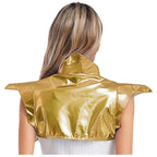 Metallic Gothic Armor Shoulder Shrug Steampunk Pauldron Collar Stage Costume