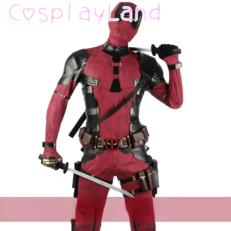 New Arrival DP3 Mr. Pool Cosplay Costume Hero Complete Clothes Red Leather Men Jumpsuit Halloween Carnival Christmas Outfit - Big Tim's Magic Emporium