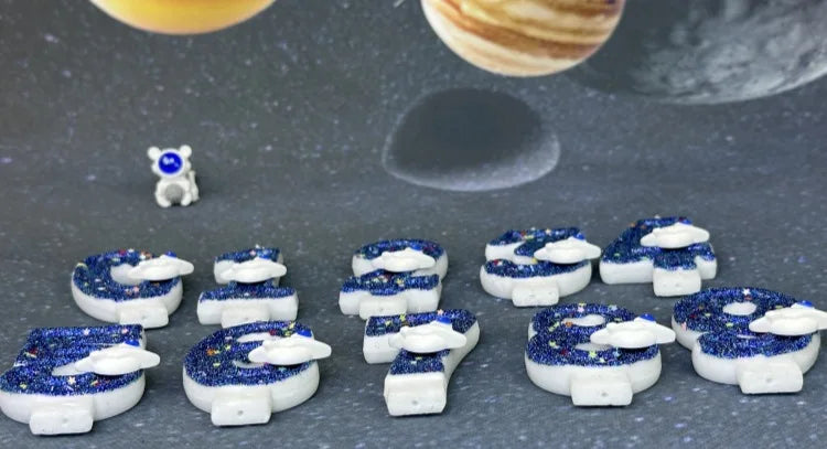 Boys Birthday Number Candle Cake Topper Blue Planetary Universe Children Baby Party One Year Old Dessert Decor Baking Supplies