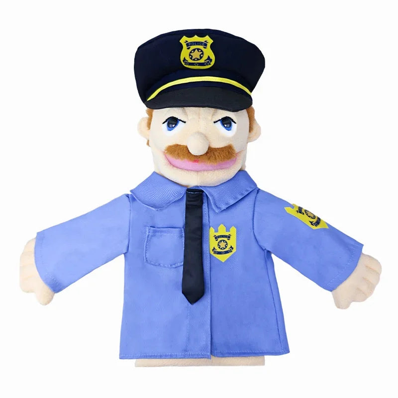 Cute Cartoon Profession Series Hand Puppet Plush Doctor Police Officer Nurse Teacher Job Puppet Ventriloquism Doll - Big Tim's Magic Emporium