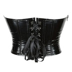 Shiny PVC PU Leather Bustier Corset Crop Top Body Shaper Vest