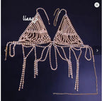 Dazzling Crystal Tassel Chest Chain & Bikini Bra Body Jewelry