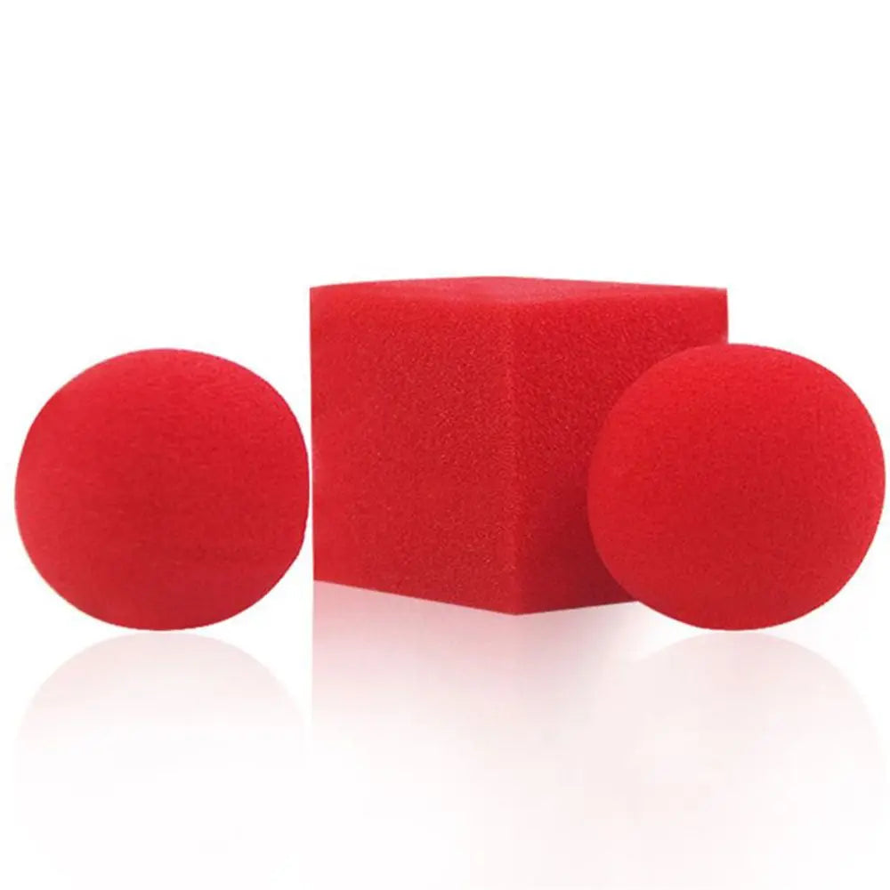 1 Block/Cube 2 Sponge Balls 1set Magic Tricks Props Magic Show Classical Illusion Magic Close Up Street