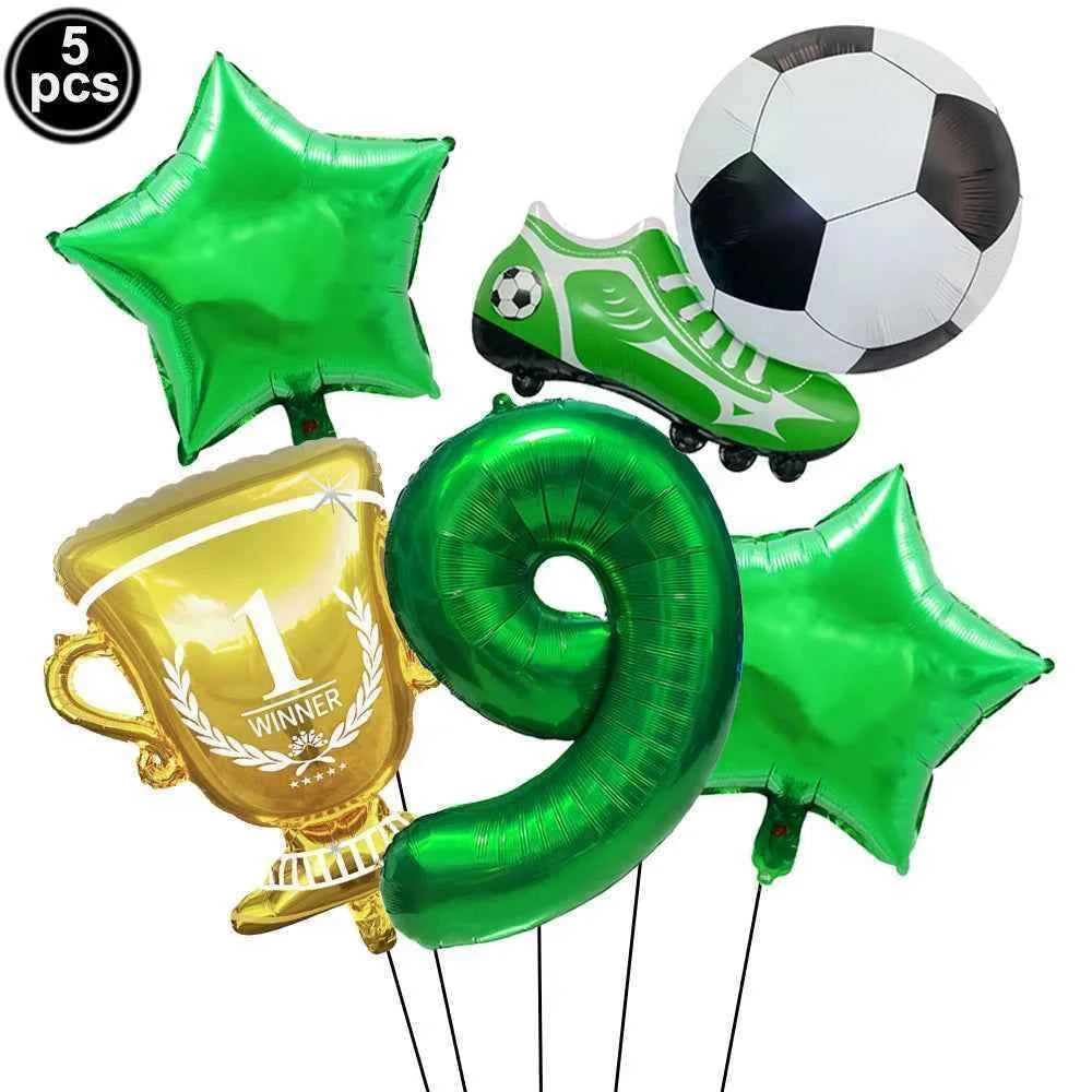 Soccer Party Decoration Balloons Soccer Balls Football Sneakers Trophy Foil Balloons for Birthday Sports Theme Party Supplies