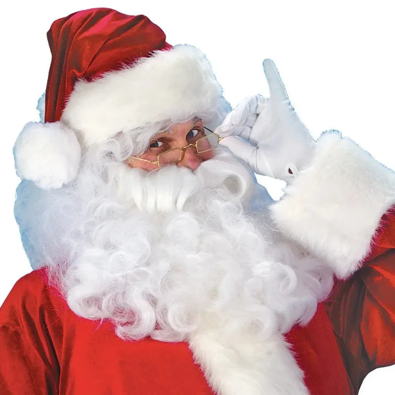 M-4XL Santa Claus Costume for Men Santa Suit Adults Mens Deluxe Professional Christmas Clause Outfit Xmas Cosplay Party Supplies - Big Tim's Magic Emporium