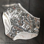 High-Waist Sequin Sparkle Dance Shorts Stage Performance Hot Pants