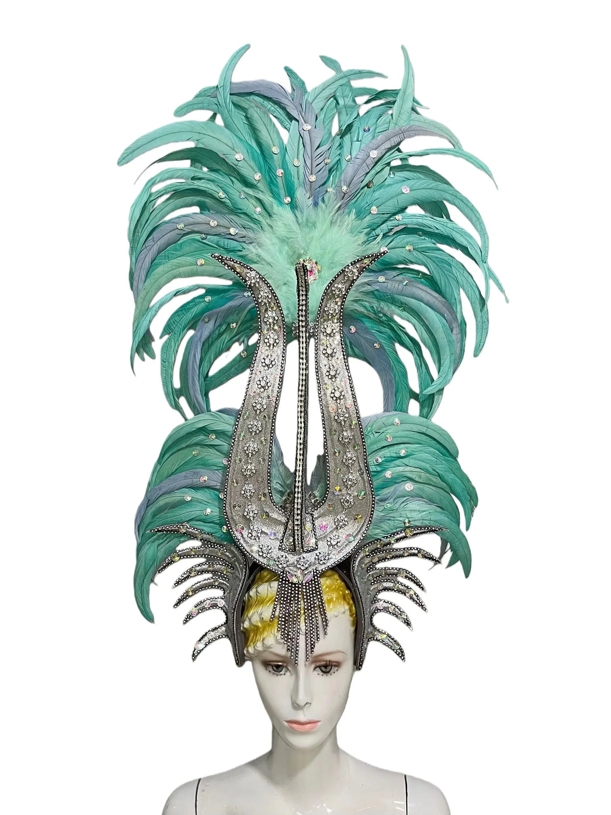 The Stardust Dionysia – Elegant Feathered Samba Carnival & Masquerade Headdress