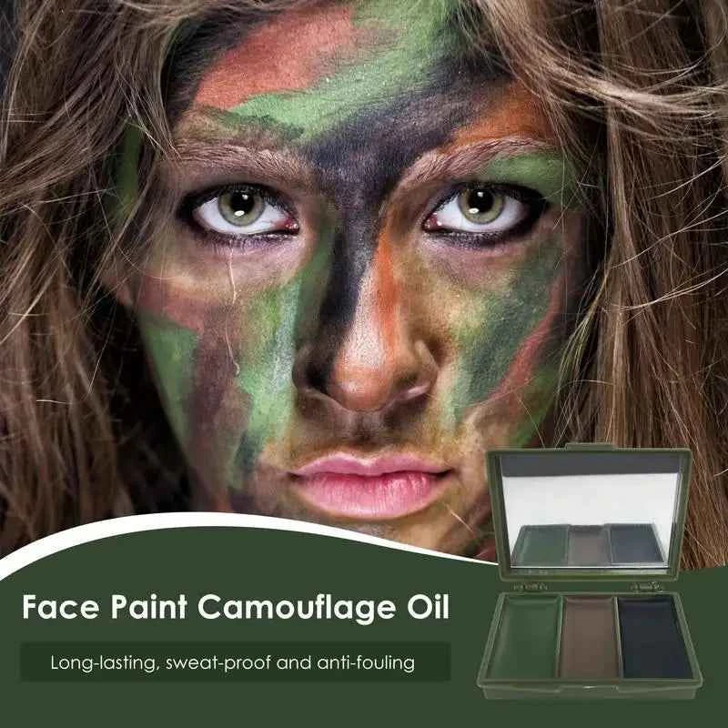 3 Colors Army Fans CS Shooting Face Paint Camouflage Oil Men Women Outdoor Military Training Hunting Tactical Football Gear