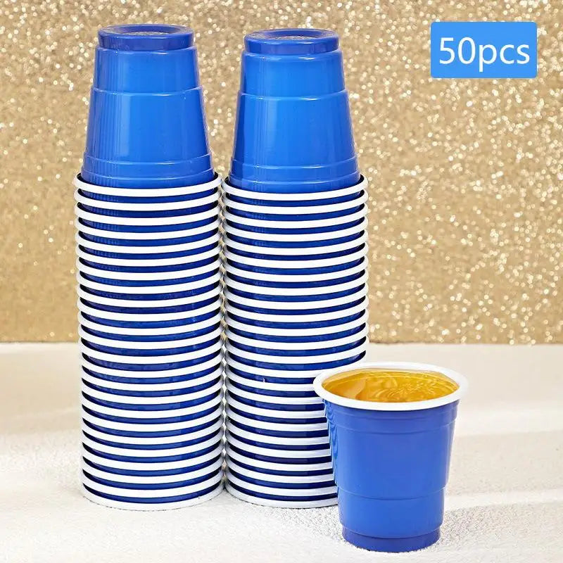 50pcs Party Disposable Plastic Cups Birthday Wedding Festival Beer Drink Soda Cups Party Game Cups - Big Tim's Magic Emporium