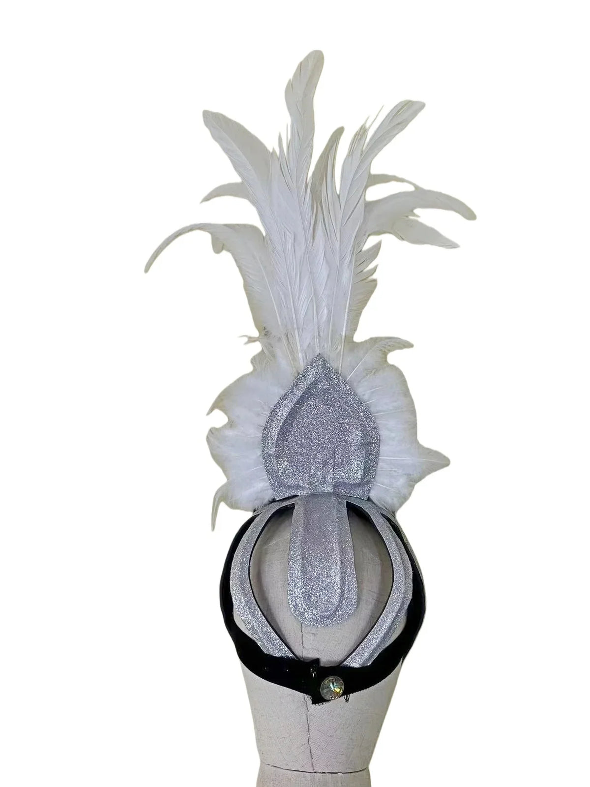The Stardust Dionysia – Pure White Feather Carnival & Masque Ball Headdress
