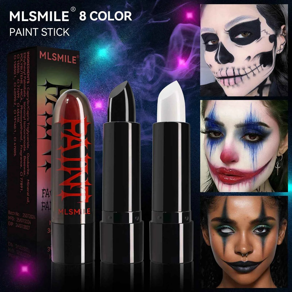 Halloween Face Body Painting Stick Cream Waterproof Light Neon Green Purple Pink Black White Paint Cream Party Art Makeup