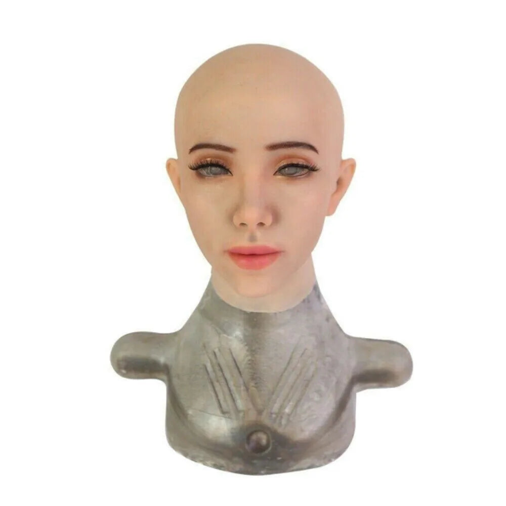 Herpinker Ball Crossdresser Silicone Mask Female Mask Headgear All-Inclusive Cosplay Simulation Men's Beauty Headgear - Big Tim's Magic Emporium