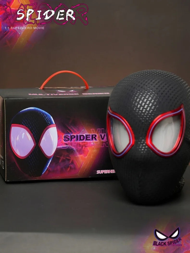 1:1 Mascara Miles Spider-Man Headgear Cosplay Moving Eyes Electronic Mask Remote Control Toys Cosplay costume Adults Kids Gift by Big Tim's Magic Emporium