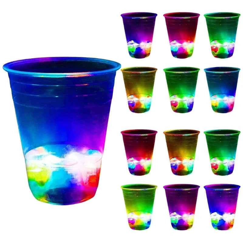 LED Glowing Party Cups Light Up Flashing Plastic Cup for Night Club Rave Wedding Birthday Event Favor Decoration Supplies Bulk
