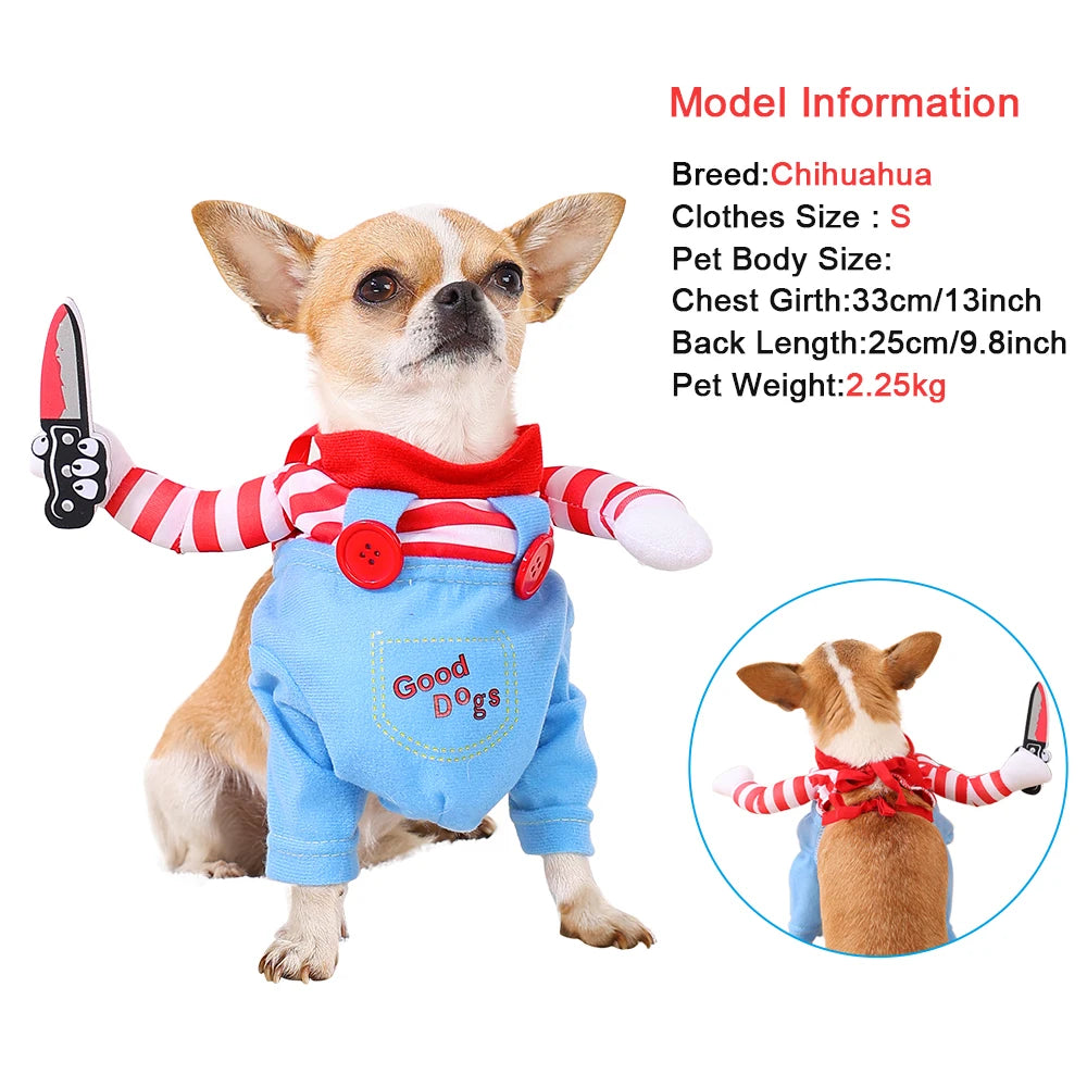 Pet Dog Cosplay Costume For Small Medium Dogs Cats Funny Party Dress Up Puppy Clothing Halloween Kitten Outfits Bulldog Jacket