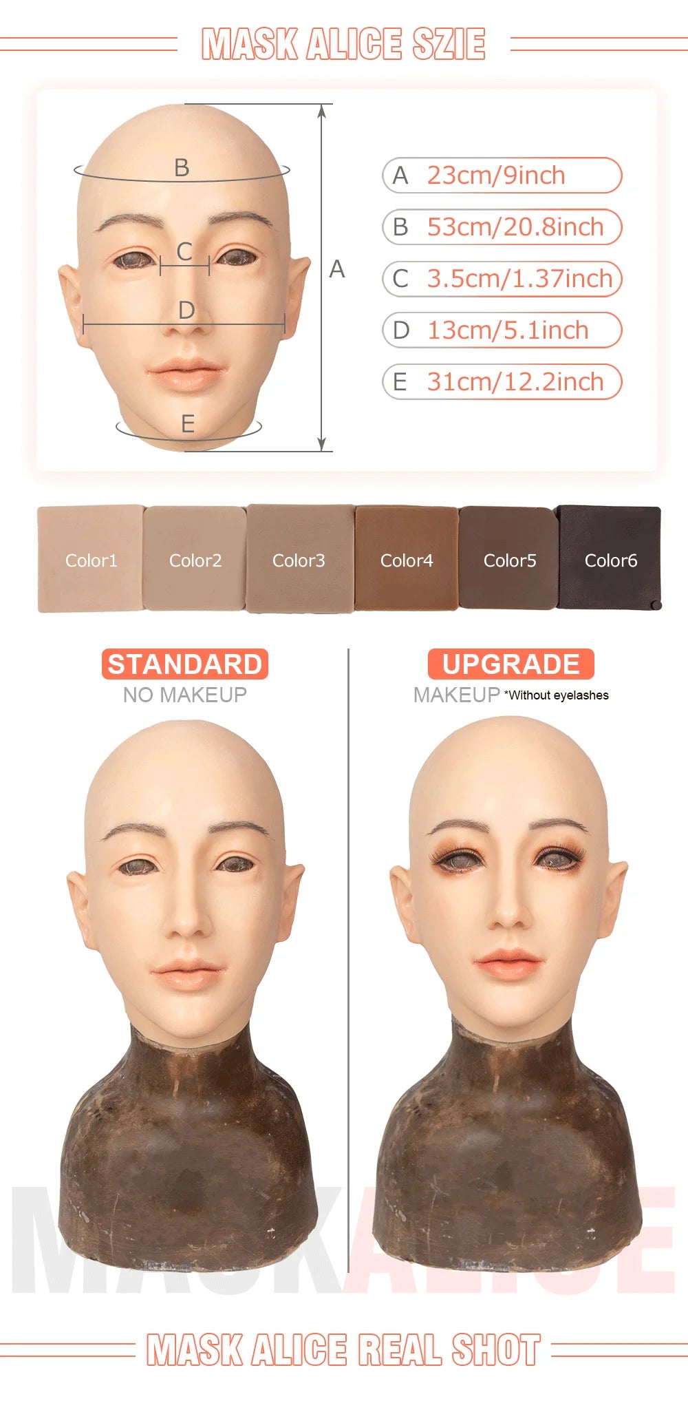 High-Quality Silicone Face Masks Crossdresser Fake Faces Drag Queen Stage Performance Cosplay Crossdressing Sissy Transgender - Big Tim's Magic Emporium