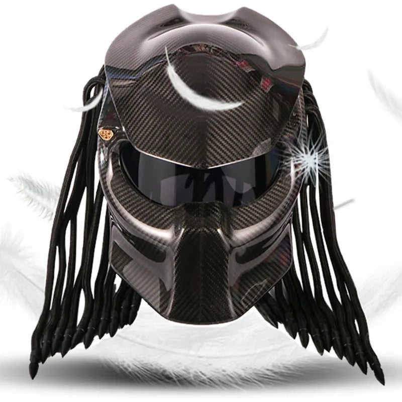 Personalized Full Coverage Predator Carbon Brazed Special Shape Helmet Vintage Motorcycle Sports Bike Full Face Party face mask - Big Tim's Magic Emporium