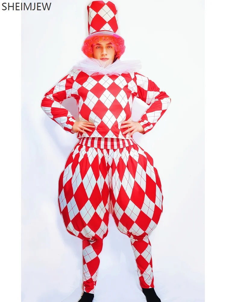 Clown Cosplay Costume Carnival Team Tour Performance Clothes Carnival Party Amusement Park Carnival Costume Dancer Stage Costume - Big Tim's Magic Emporium