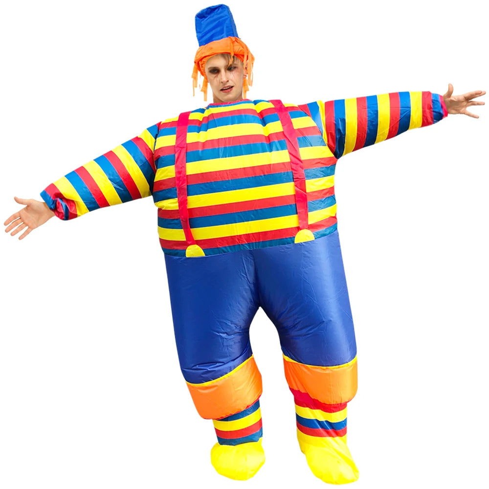 New clown inflatable costume, funny suit, mascot Purim, Halloween and Christmas party Cosplay costume for adults, with multiple - Big Tim's Magic Emporium