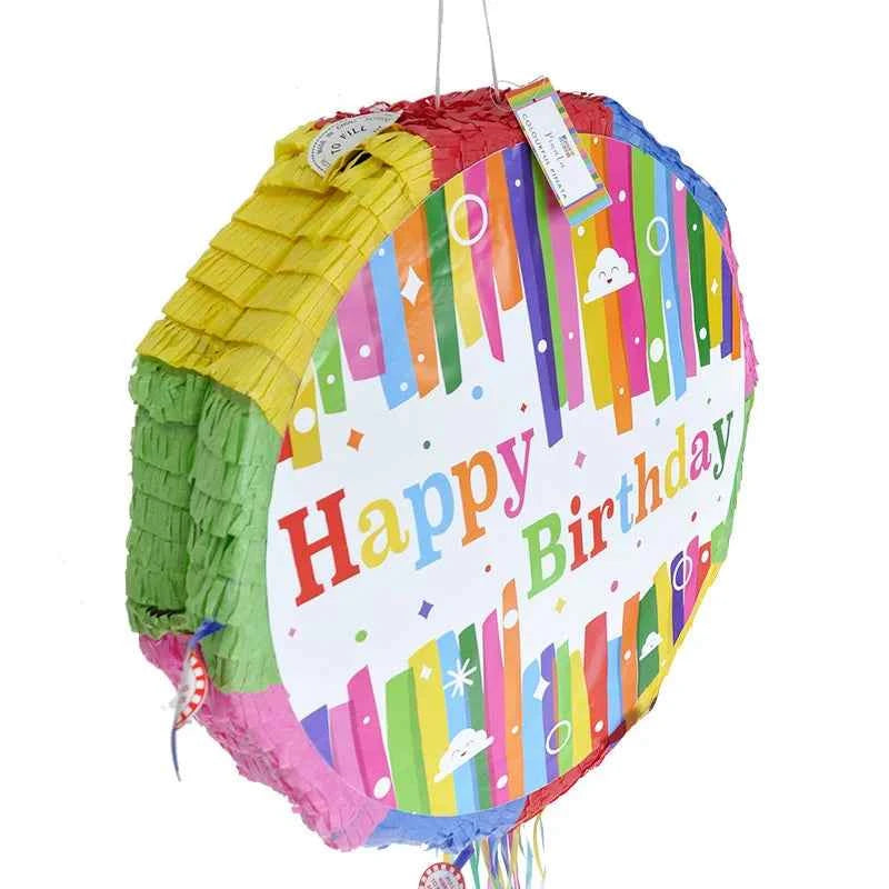 1pcs Happy Birthday Pinata Children's Birthday Party Game Props with Stick Kids Adult Birthday Party Decoration Pinata Toys 43cm