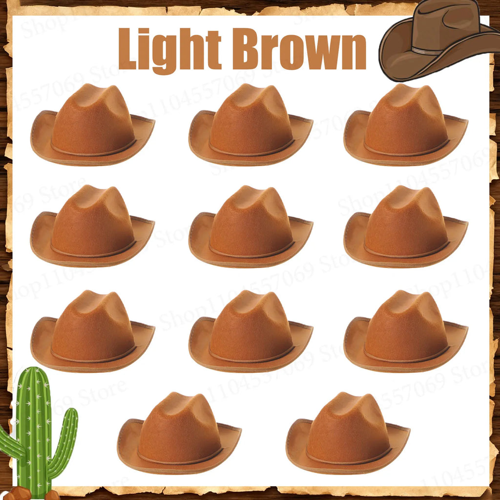 6-48Set Kids Western Cowboy Hats with Bandanas Cowboy Party Hats for Birthday Party Cosplay Costume Party Western Party Favors - Big Tim's Magic Emporium