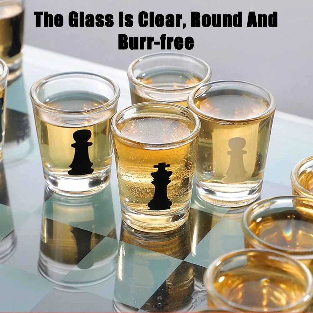 Bar Drinking Games Chess Game Set 35x35cm Party Favor With 32 Game Glasses Bar Entertainment Supplies