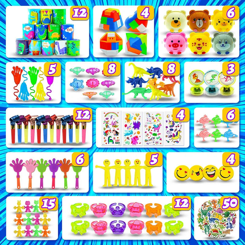 206pcs/pack Kids Party Favors Toys Children Assortment Giveaway Pinata Filler Bulk Toy Stress Relief toys gift for Kids