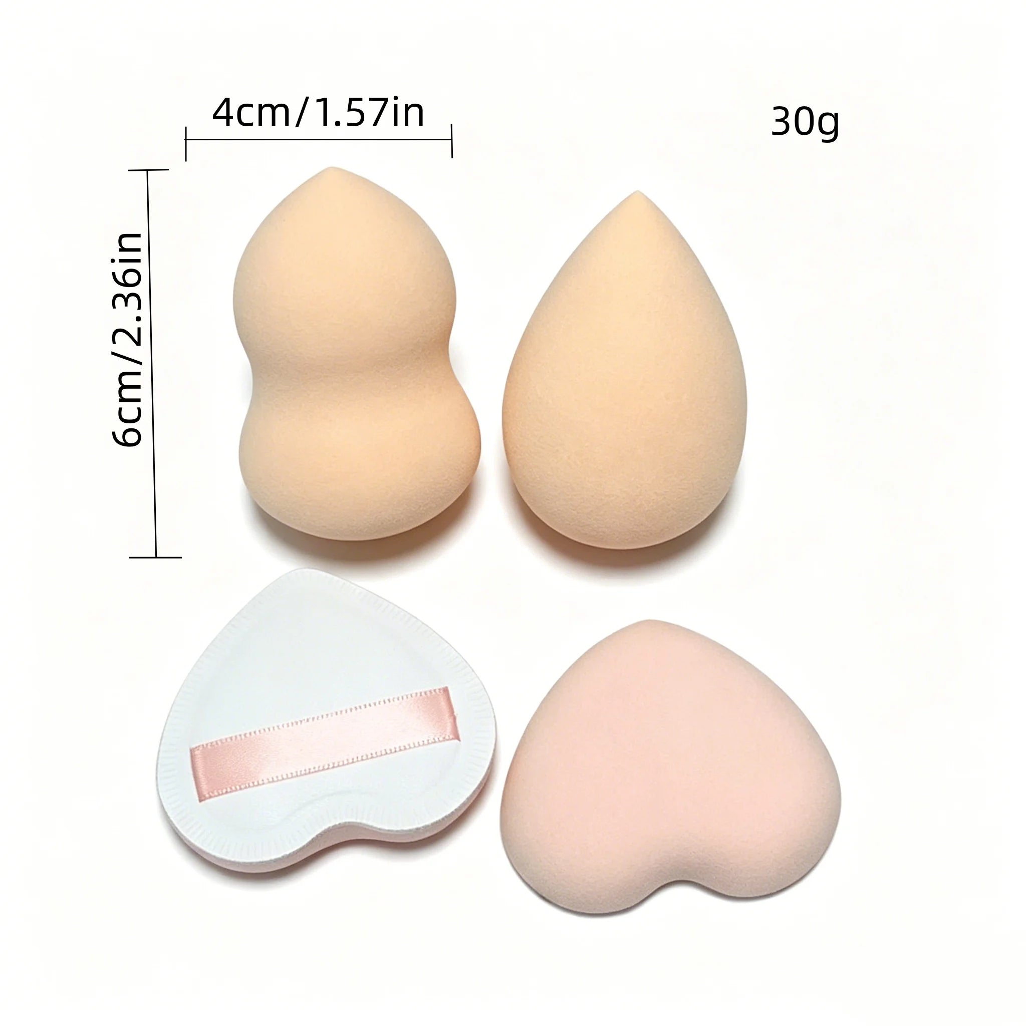 A 4-piece set of skin tone, multi-shade, and versatile makeup sponge kits, perfect for both dry and wet makeup applications.