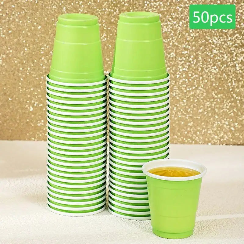50pcs Party Disposable Plastic Cups Birthday Wedding Festival Beer Drink Soda Cups Party Game Cups - Big Tim's Magic Emporium