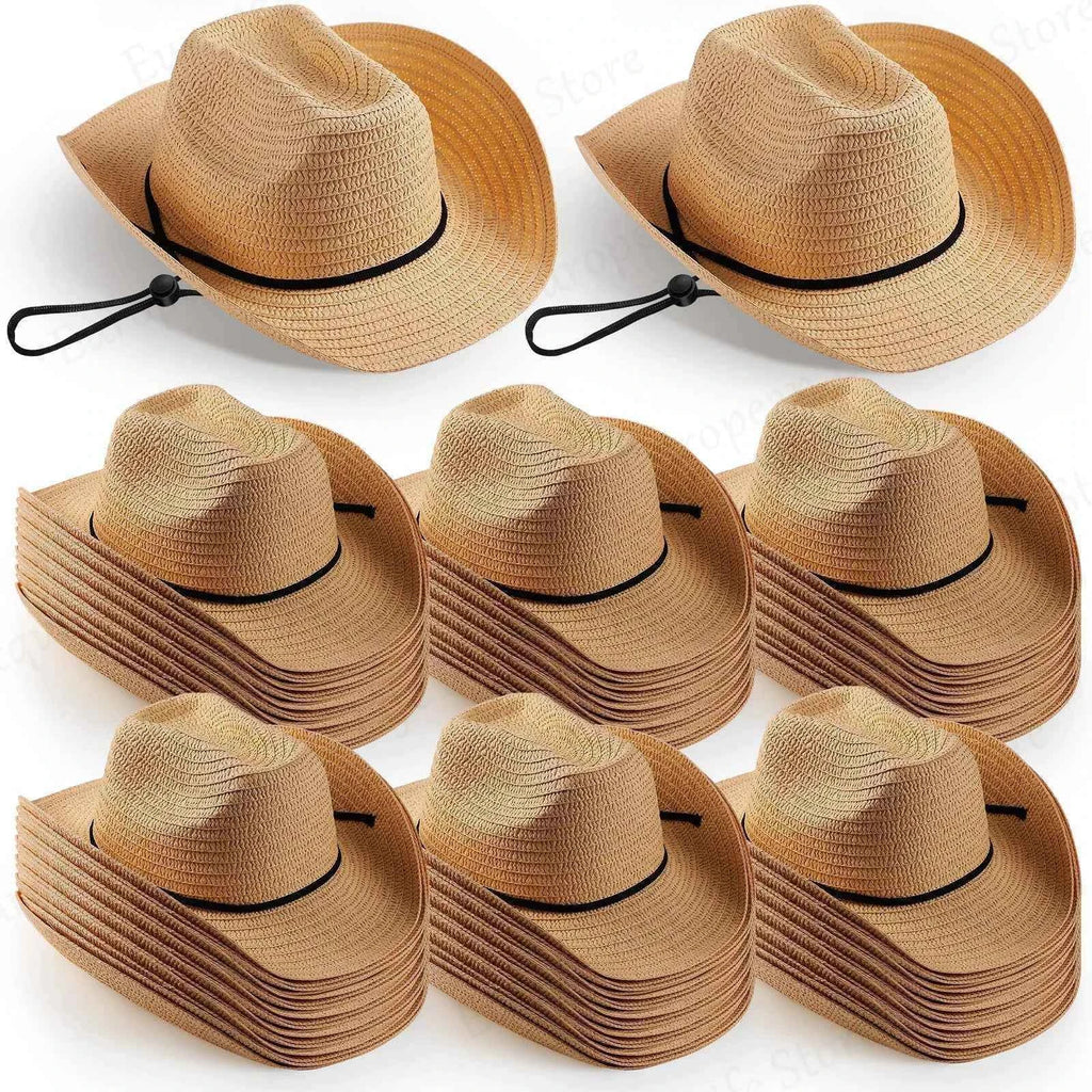 4-50Pcs Straw Cowboy Hats for Party Bulk Sombrero Hats Western Hats for Women and Men Wedding/Beach/Havana Party Favor Supplies
