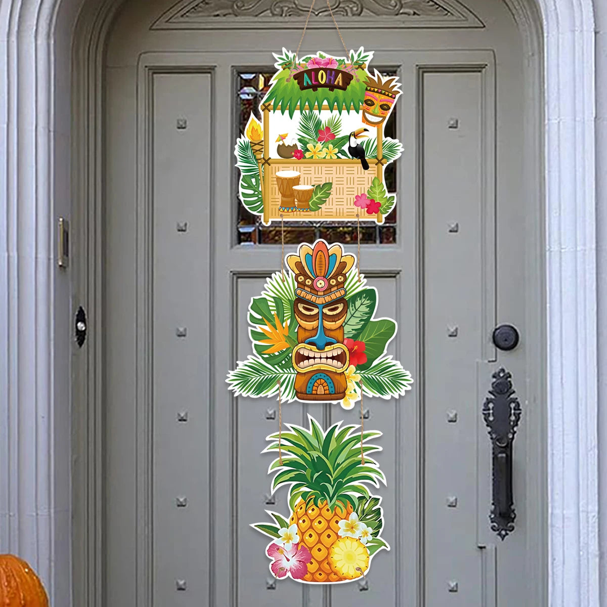 Hawaiian Party Paper Door Hanging Pendants Aloha Party Tropical Beach Party Banner Happy Summer Hawaii Birthday Party Supplies - Big Tim's Magic Emporium