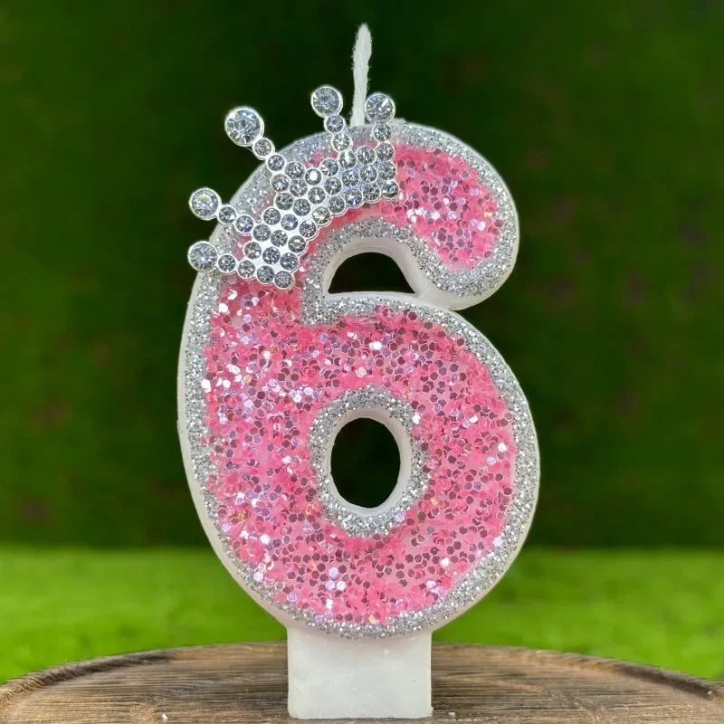 Cake Party Decoration DIY Birthday, Crown Creative Digital Birthday Candles