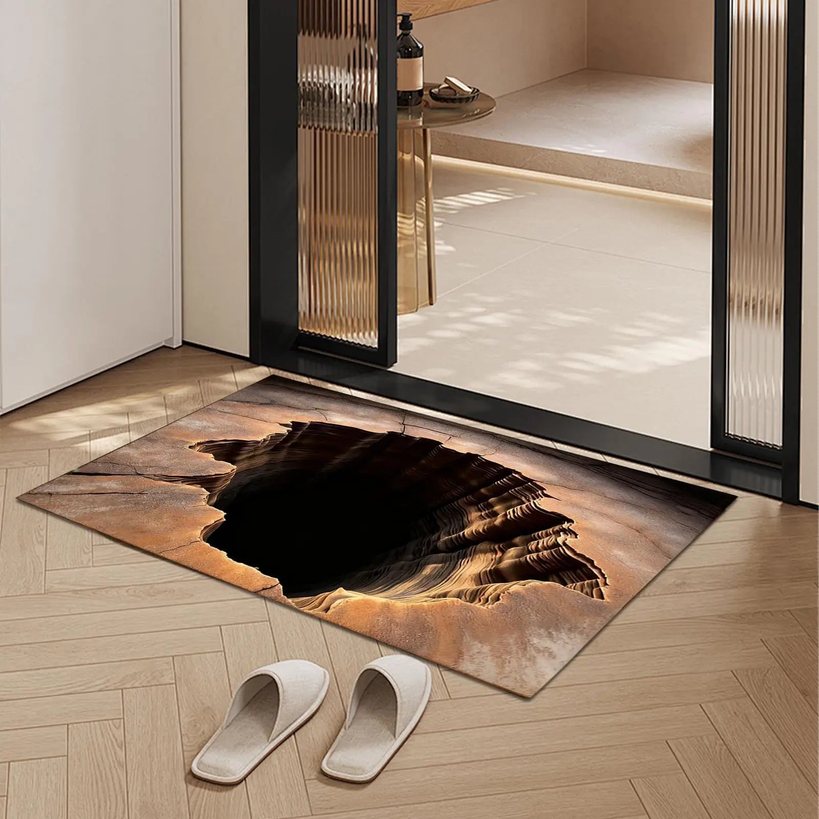 3D Optical Illusion Rug Visual Illusion Doormat Indoor Door Mat for Entryway Kitchen Bathroom Entrance Patio Bedroom Outdoor