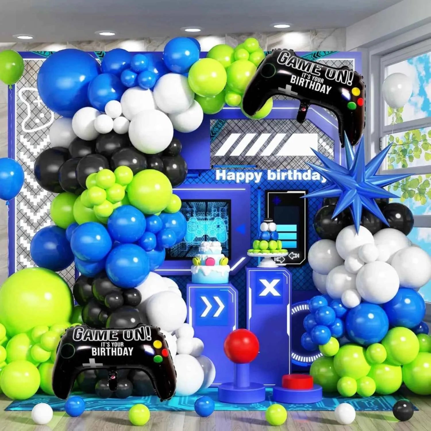 135pcs Game-themed Birthday Sets, Birthday Parties, Game Night Birthday Party Decorations, Create Immersive Esports Carnivals