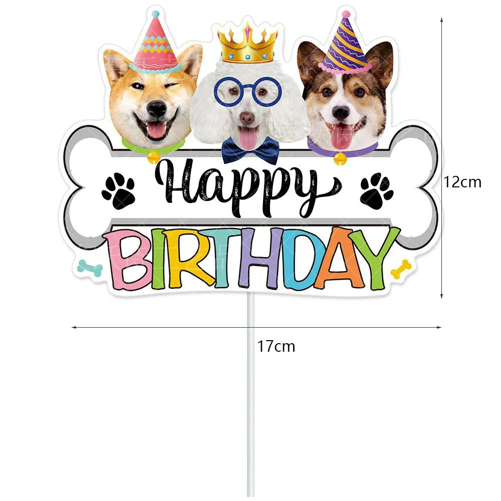 Dog Party Decoration Pet Party Tableware Plate Cup Napkin Tablecloth Birthday Party Banner - Big Tim's Magic Emporium