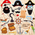 Pirate Party Supplies,Pirate Photo Booth Props Birthday Advanture Caribbean Ideals Skull Treatures Pirate Hat Patches Swords - Big Tim's Magic Emporium