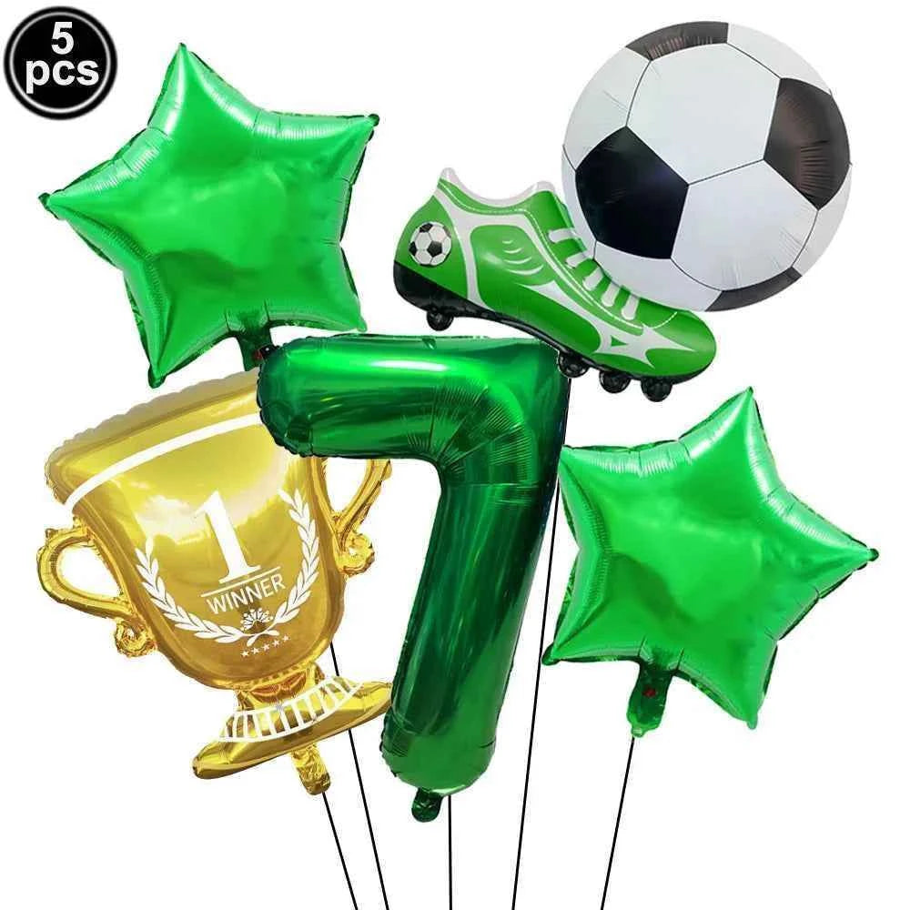 Soccer Party Decoration Balloons Soccer Balls Football Sneakers Trophy Foil Balloons for Birthday Sports Theme Party Supplies