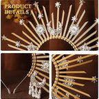 Sunburst Spike Sun Crown-Moon Star Greek Goddess Gold Halo Headband