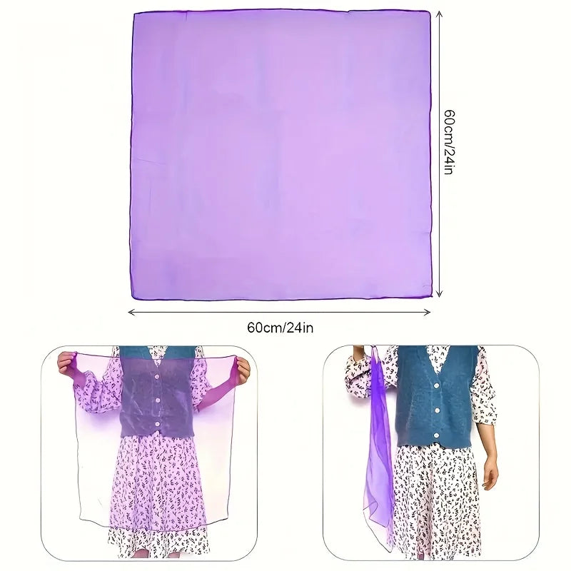 6pcs Vibrant Square Juggling Scarves Silky Dance Gym Props for Parties Festivals Lightweight Durable Assorted Colors Gift JXB