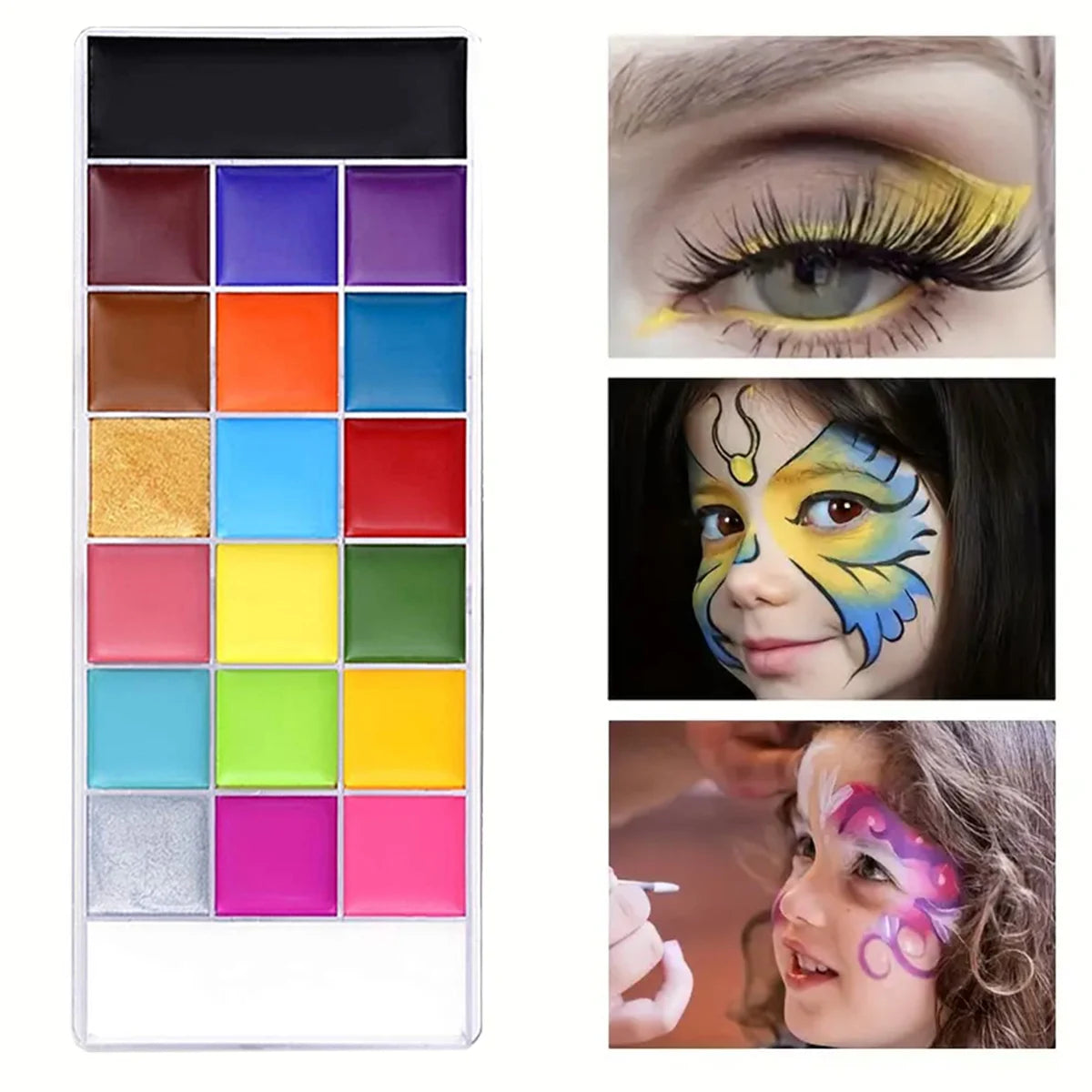 Face And Body Painting,Face & Body Paint Palette Makeup for Birthday Celebrations,Festivals,Halloween Costumes Oil Body Painting