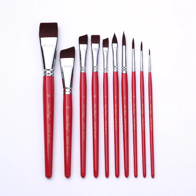 Body Pinting Face Body Art Paint Multifunctional Professional Paint Brushes Set Wooden Handle Nylon Brush Oil Painting Brushes