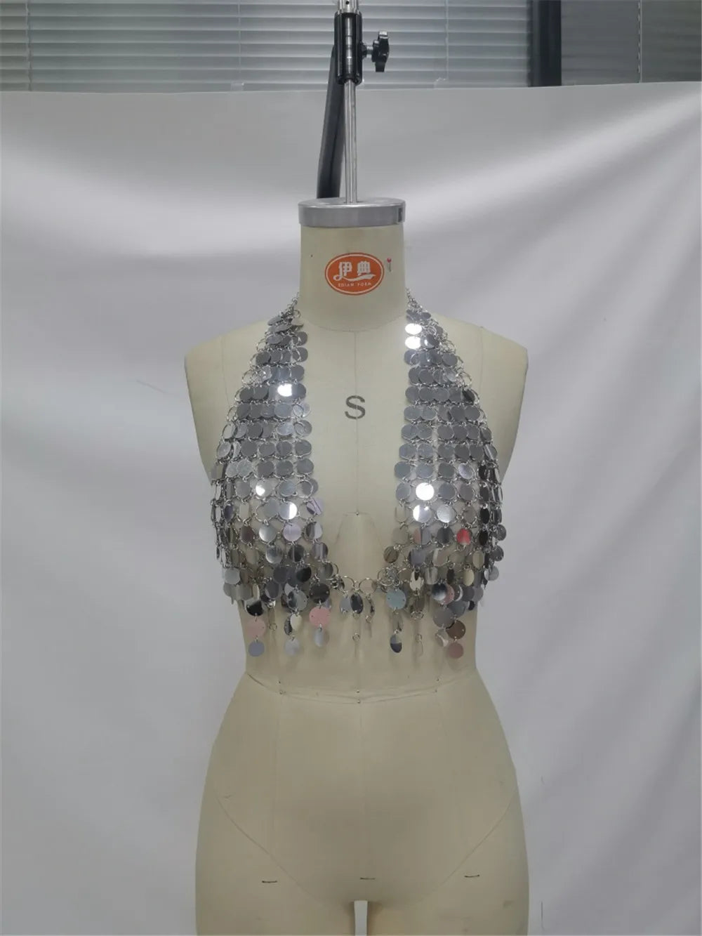 European & American Hot Girl Style Sequined Hoop Strapless Top Multi-Layer Hand-Woven Chain Sexy Body Chain