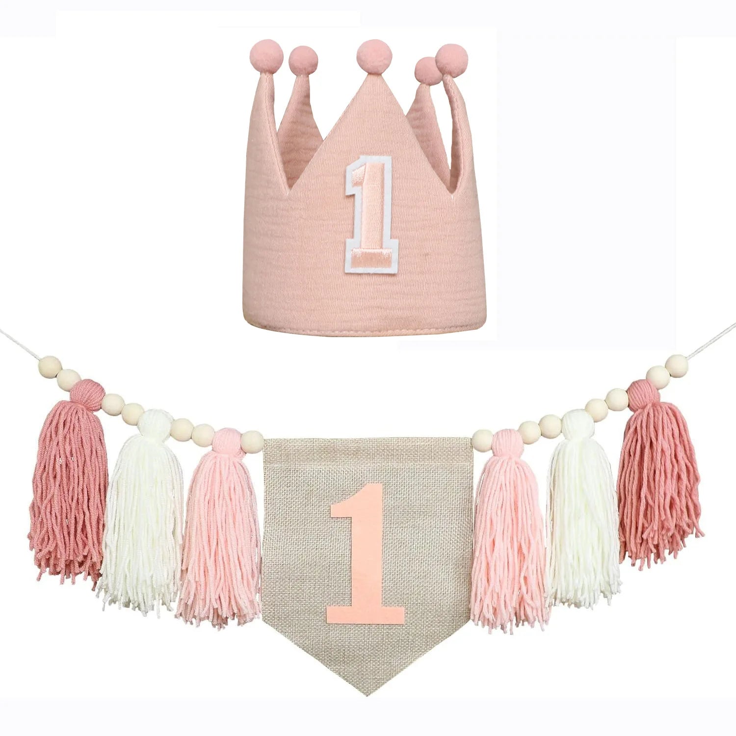 Baby Boy Girls First 1st Birthday Party Decorations Backdrop Wall Hangings Decorative for Kids Bedroom Nursery Wall Decor