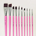 12pcs Professional Face Painting Brush Set with Nylon Bristles, Wooden Handle, Versatile for Watercolor & Embossing