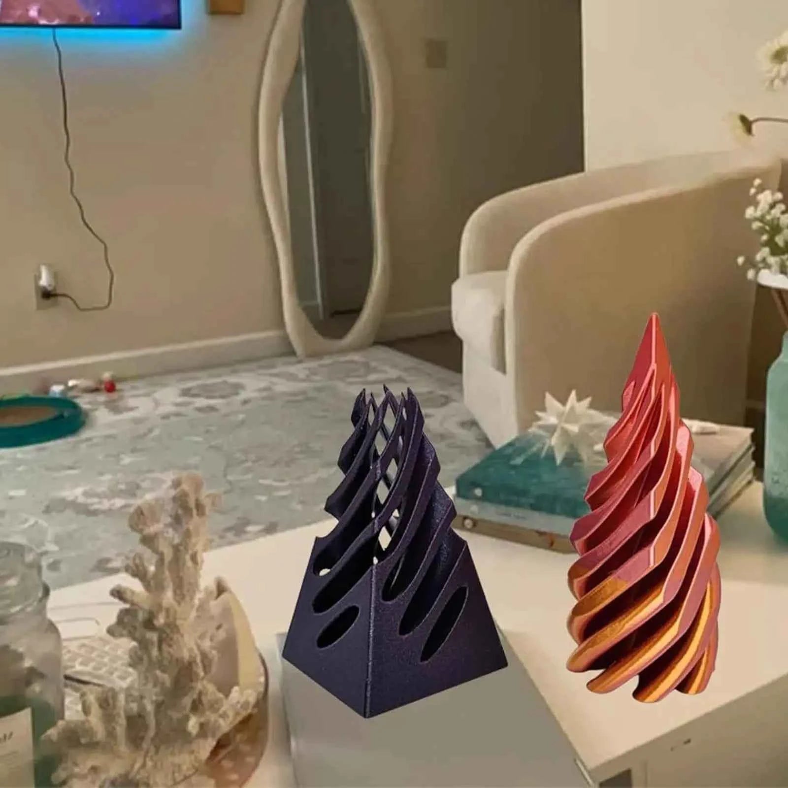 Impossible Pyramid Passthrough Sculpture - 3D Optical Illusion Art Decor