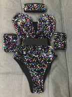 Women's Sequin Dance Bodysuit Costume for Dai & Chinese Folk Dance