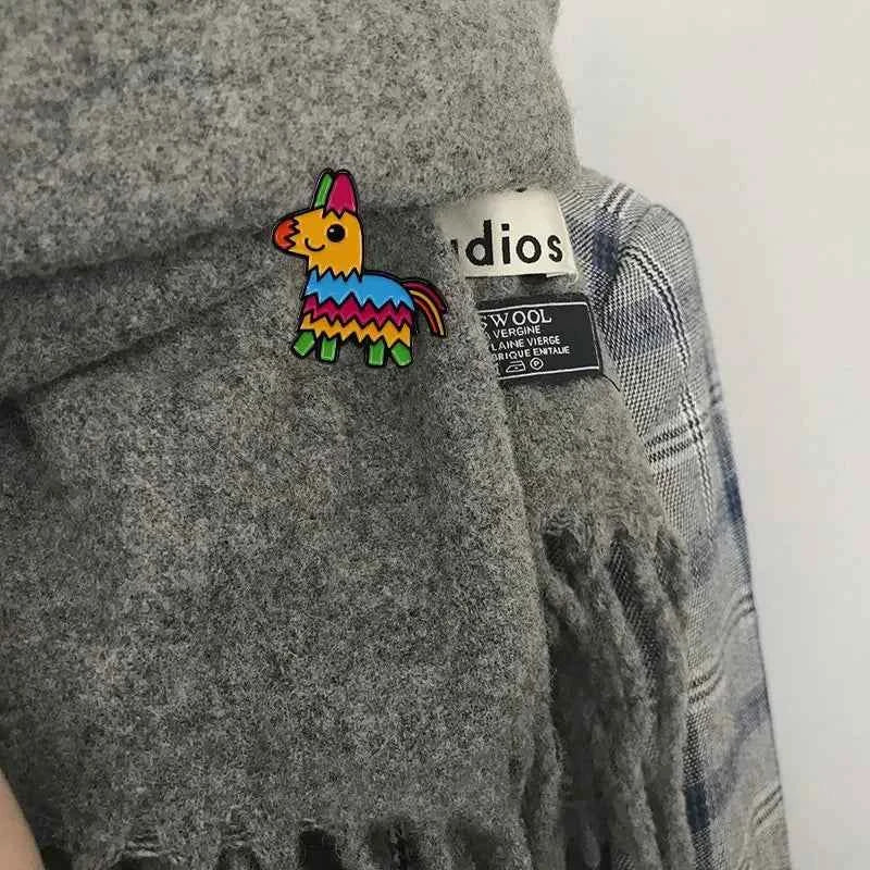 Multicolor Donkey Pinata Enamel Pin Badge Rainbow Pinatas for Kids Game Party Fashion Jewelry