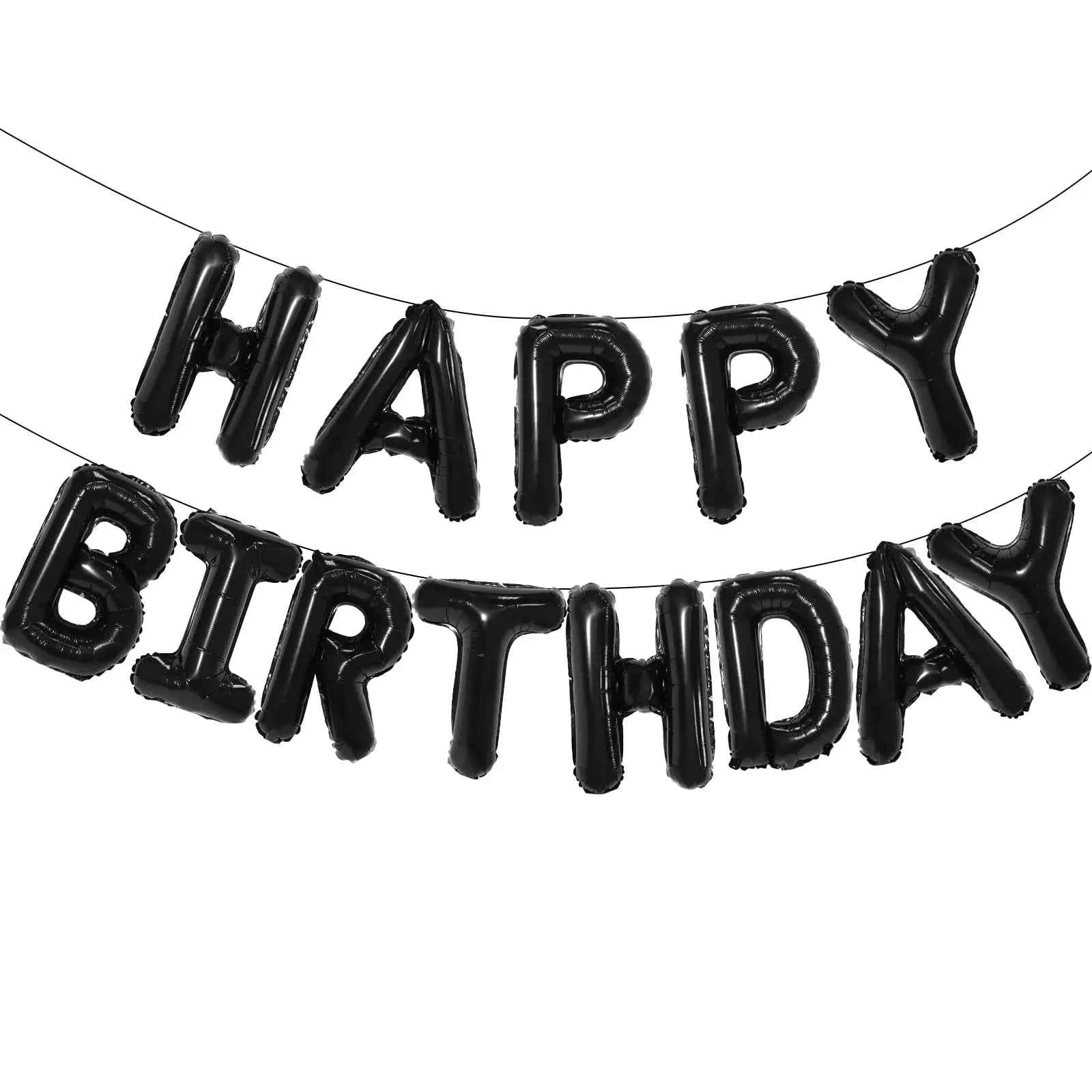 Gold Blue Happy Birthday Balloon 16Inch Foil Letters Birthday Sign Banner Bunting for Girls Boys Kids Adults Birthday Decoration