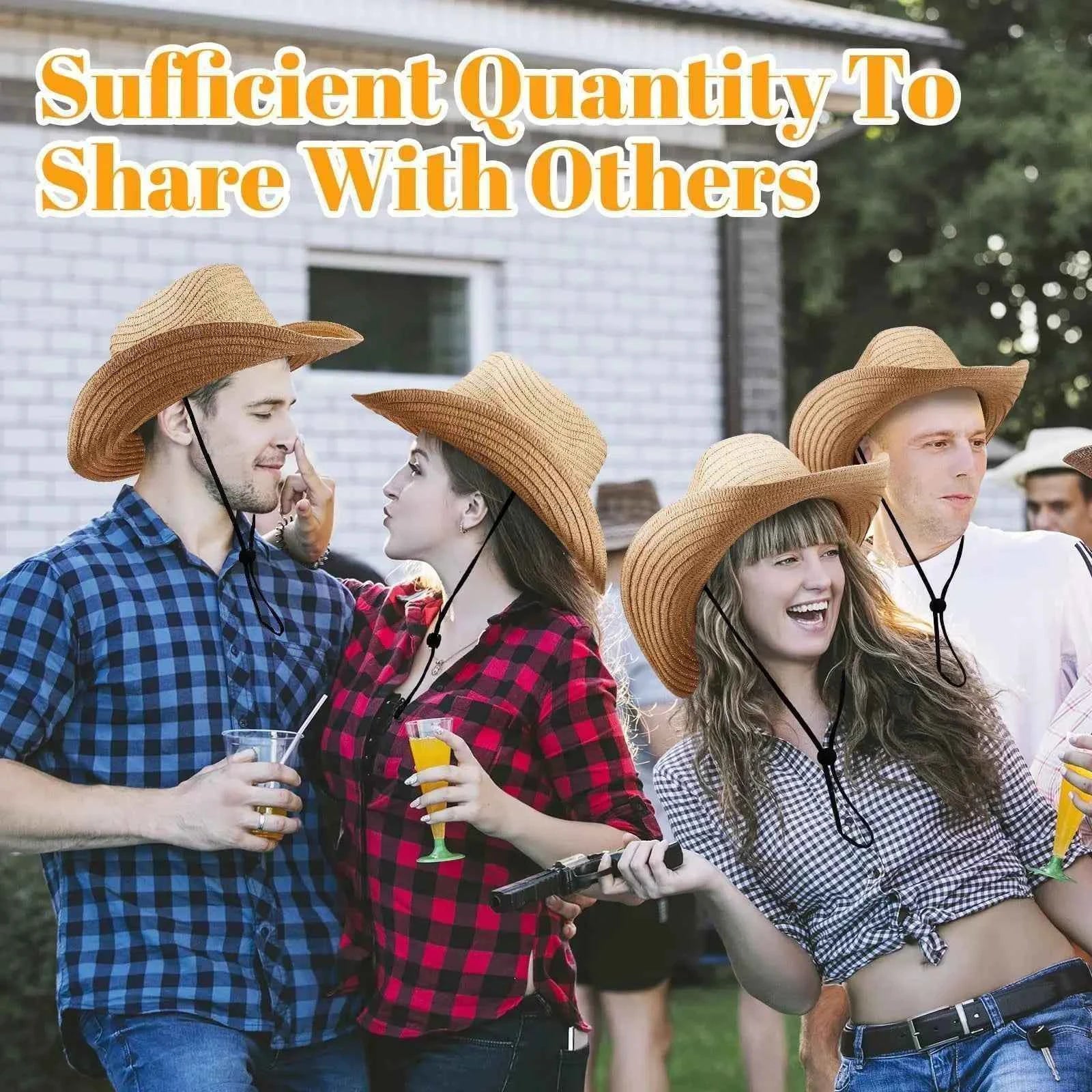 4-50Pcs Straw Cowboy Hats for Party Bulk Sombrero Hats Western Hats for Women and Men Wedding/Beach/Havana Party Favor Supplies