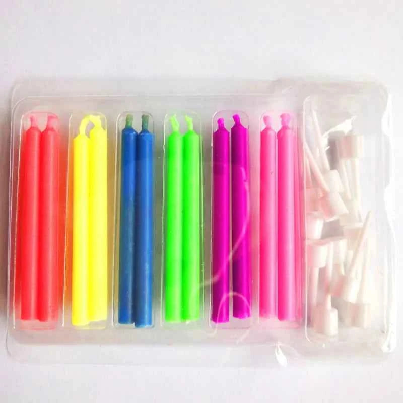 Birthday Party Supplies 12pcs/pack Wedding Cake Candles Safe Flames Dessert Decoration Colorful Flame Multicolor Candle